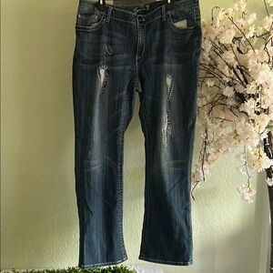 Seven7 Women's Blue Ankle Jeans